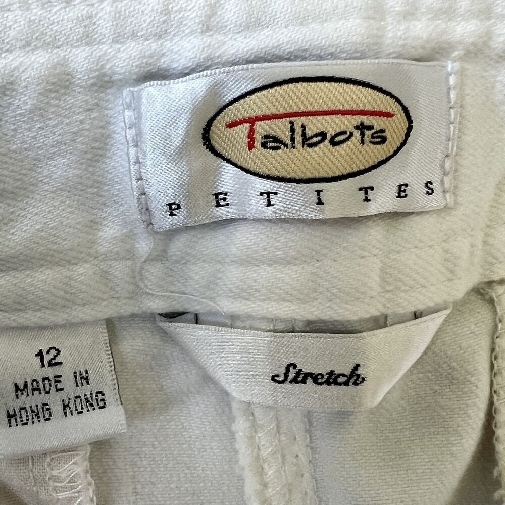 Talbots Womens 12P Winter White Boot Cut Gentle Stretch Pants Clean Girl Jeans - Picture 11 of 13